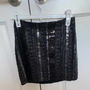Black Sequin Mini Skirt. From Express, Size 00.